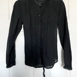 Button up black long sleeve blouse